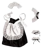 'FRENCH MAID' dress-up set (headpiece, choker, cuffs, skirt, apron) -