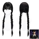 Wednesday Schwarze Geflochtene Perücken,Lange schwarze geflochtene Perücken,Wednesday Geflochtene...