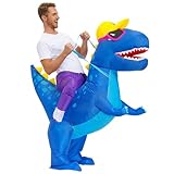 LUVSHINE Dino Kostüm für Erwachsene, Hübsches T-REX Kostüm mit Sonnenbrille, Aufblasbares...