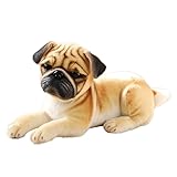 Liegender Mops Kuscheltier,32 cm Plüsch Hund, Stofftier Hund Lebensecht Liegender Hund Plüschtier...