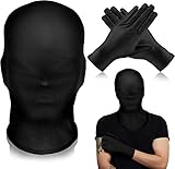 Charfia Schwarze Maske Halloween, Halloween Masken Vollgesichtsmaske Kostüm Unisex Gesichtslose...