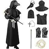 Raveparty Pestdoktor Kostüm, Plague Doctor Costume, Pestdoktor Maske, Halloween Kostüm Herren,...