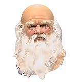 CUCUFA Weihnachten alte Mannmasken, Weihnachtsmann -Maske mit weißem Bart, lustiger Latex Vollkopf...