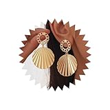 TseenYi Boho Muschel Ohrringe Gold Muschel Ohrringe Vintage Cowrie Muschel Ohrringe Kreis Schloss...