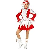 NET TOYS Rotes Tanzmariechen Kostüm Gardekostüm Damen M (38/40) Funkenmariechen Damenkostüm...