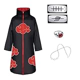 ACWOO Akatsuki Mantel für Kinder Erwachsener, Unisex Cosplay Anime Kostüm Itachi Mantel Cosplay...