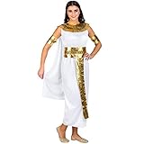 tectake dressforfun Frauenkostüm Nilkönigin Kairo | langes Kleid mit angenähtem Cape | goldene...