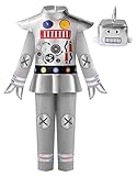 ReliBeauty Roboter Kostüm Kinder Junge Mädchen (Etikett 120)