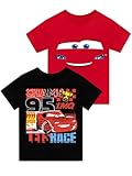 Disney T-Shirt 2 Pack | Lightning McQueen Tshirt | Autos Jungen Tshirt | T-Shirts Zweierpack | Rot |...