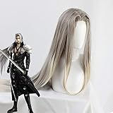 Wig for FF7 Vii Sephiroth Cosplay Perücke Grau Graduell 100cm lang gerade hitzebeständiges...