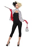 Smiffys Deluxe Böse Dame Kit, Schwarz & Weiß, mit Umhang, Tasche, Handschuhe & Zigarettenspitze