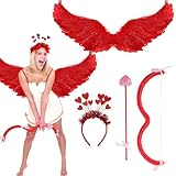 Amor-Kostüm-Set Amor Bogen Pfeil 80cm Engelsflügel: Valentine Karneval Kostüm Prop Partyzubehör...