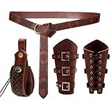 KBIBCK Mittelalter Kleidung für Damen Herren Accessoires Set, 4PCS Halloween Nekromanten Anzug,...