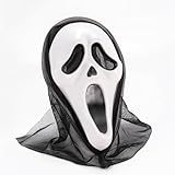 FASCHINFEVER Ghostmaske - Scream Maske Kostümmaske - Ghostface Horror Verkleidung an Halloween &...
