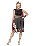 Smiffys 45496S - Damen Römische Kriegerin Kostüm, Kleid mit Umhang, Arm Stulpen und Haarband,...