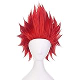 Topcosplay Anime Perücke Rot, kurz Cosplay Perücke mit Perückenkappe Perücke für Halloween,...