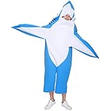EraSpooky Erwachsene Hai Kostüm Blau Maskottchen Party Lustig Verrücktes Kleid
