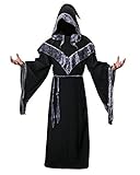 Nofonda Zauberer Kostüm, Dunkler Zauberer Robe, Hexenmeister Umhang, Cosplay Kostüm (XL)