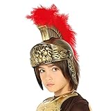 NET TOYS Römer-Helm für Kinder | Gold-Rot | Außergewöhnliches Jungen-Kostüm-Zubehör Centurio...