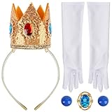 RNHDLY Prinzessin Peach Kostüm Zubehör 4PCS Prinzessin Peach Accessoires Damen mit Prinzessin...