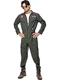 Smiffys, Herren Top Gun Kostüm, Overall, Namensschild und Sonnenbrille, Top Gun, Größe: XL,...