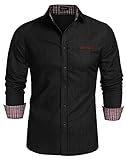 Coofandy Jeanshemden Herren regular fit Denim Shirt Langarmhemd Cowboy-Style Freizeit Hemden , Farbe...