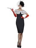 Smiffys Böse Madame Kostüm, Kleid mit Handschuhen, Shrug, Manschetten und Choker