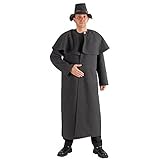 Kostüm Schäfer Deluxe Mantel mit Hut grau Fasching Hirte Nachtwächter (XL)
