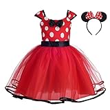 Lito Angels Minnie Mouse Kostüm für Mädchen Kinder, Mini Polka Dot Kleid Verkleidung mit Maus...