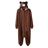 Schlafanzug Animal Onesie Plus Size Bär Kigurumis Erwachsene Frauen Männer Pyjama Schlaf Overall...