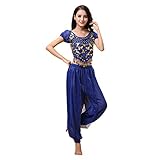 Haodasi Bauchtanz Kostüm für Damen Tanzen Top + Laterne Hosen Professionel Karneval Tänzer Outfit...