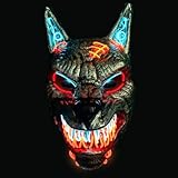 Original Cup Wolfman LED-Maske | Premium-Qualität | Hartplastik | 3 Blinkmodi | LED-Maske |...