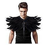 keland Gothic Feder Achselzucken Schal Poncho Halloween Party Kostüm Epauletten Fliege Krawatte...