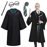 RANJIMA Magier Robe,5-teiliges Wizard Robe Set für Erwachsene mit Zauberstab Krawatte Brille...