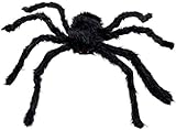 Boland 74394 - Haarige Spinne, Größe max. 70 cm, Plüsch-Dekoration für Halloween, Karneval oder...