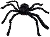 Boland 74394 - Haarige Spinne, Größe max. 70 cm, Plüsch-Dekoration für Halloween, Karneval oder...