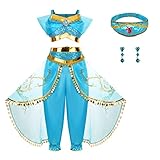 Foierp Jasmine Kostüm für Kinder mit Prinzessin Jasmine Dress Up Mädchen Fancy Kleider...