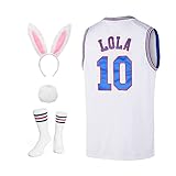 Herren Bugs #1 / Lola #10 Bunny Trikots Paar Halloween Kostüme Set Space Movie Bunny Basketball...