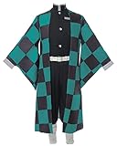 Fiamll Tanjirou Cosplay Kostüm Tanjirou Kamado Cosplay Outfit für Japanischer Anime Kimono demon...