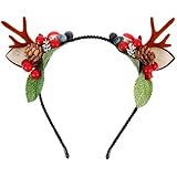 Lurrose Weihnachten Geweih Haarreifen Rentier Haarband Cosplay Haarschmuck Rentiergeweih Kopfschmuck...