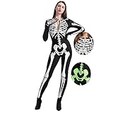 Spooktacular Creations Skelett-Kostüm für Erwachsene, Damen, leuchtet im Dunkeln, für Halloween,...