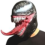 Bstask Venom Maske Halloween Maske Latex Horror Maske Weihnachtsfeier Cosplay Requisiten, Unisex