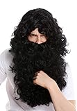 WIG ME UP - 46-A+B-ZA103 Perücke und Bart Set Deluxe Knecht Ruprecht Prophet Einsiedler Eremit...