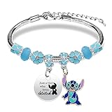 PQKL-party Stitch Armband Lilo und stitch Bettelarmband, Stitch Verstellbares Bettelarmband Blau...