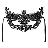 REYYOISKA Venezianische Maske Schwarz für Halloween Karneval Party Kostüm Ball - Augenmaske für...