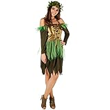 tectake Frauenkostüm Waldfee | Bezauberndes Kleid | Korsagenlook | inkl. Kopfkranz aus Kunstefeu...