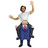 Morph Trump Huckepack Kostüm für Erwachsene, USA Lustiges Faschingskostüm Damen Herren