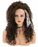 LeMarnia Damen Dunkelbraun Lange Wellige Lockige Haar Halloween Cosplay Kostüm Perücke