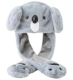 dressfan Dame Mädchen Plüsch Tier Koala Ohr Hut Spielzeug Geburtstagsgeschenk mit Beweglichen...