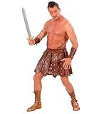 MIMIKRY Gladiatoren Herren Kostüm Lendenschurz und Armstulpen Braun in Leder-Optik Römer Legionär